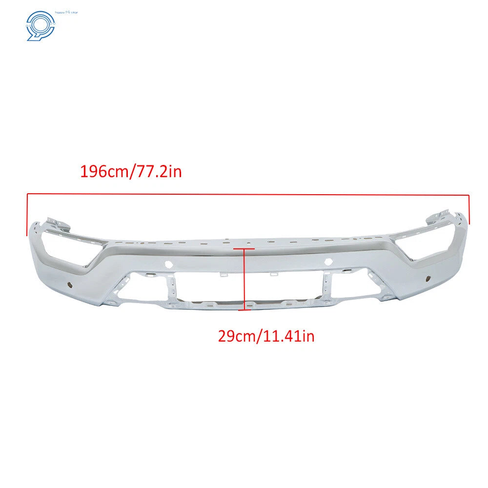 Steel Front Bumper for Ford F-150 (2021–2023) Chrome with 6 Sensor Holes