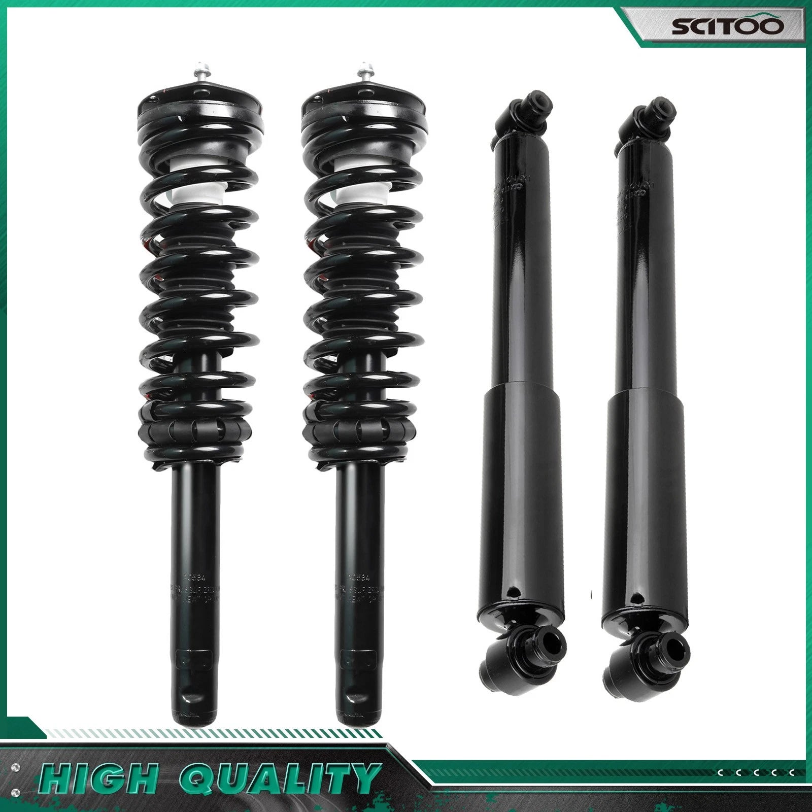 2 Front Struts Springs & 2 Rear Shocks for Ford Fusion V6 (2010–2012)