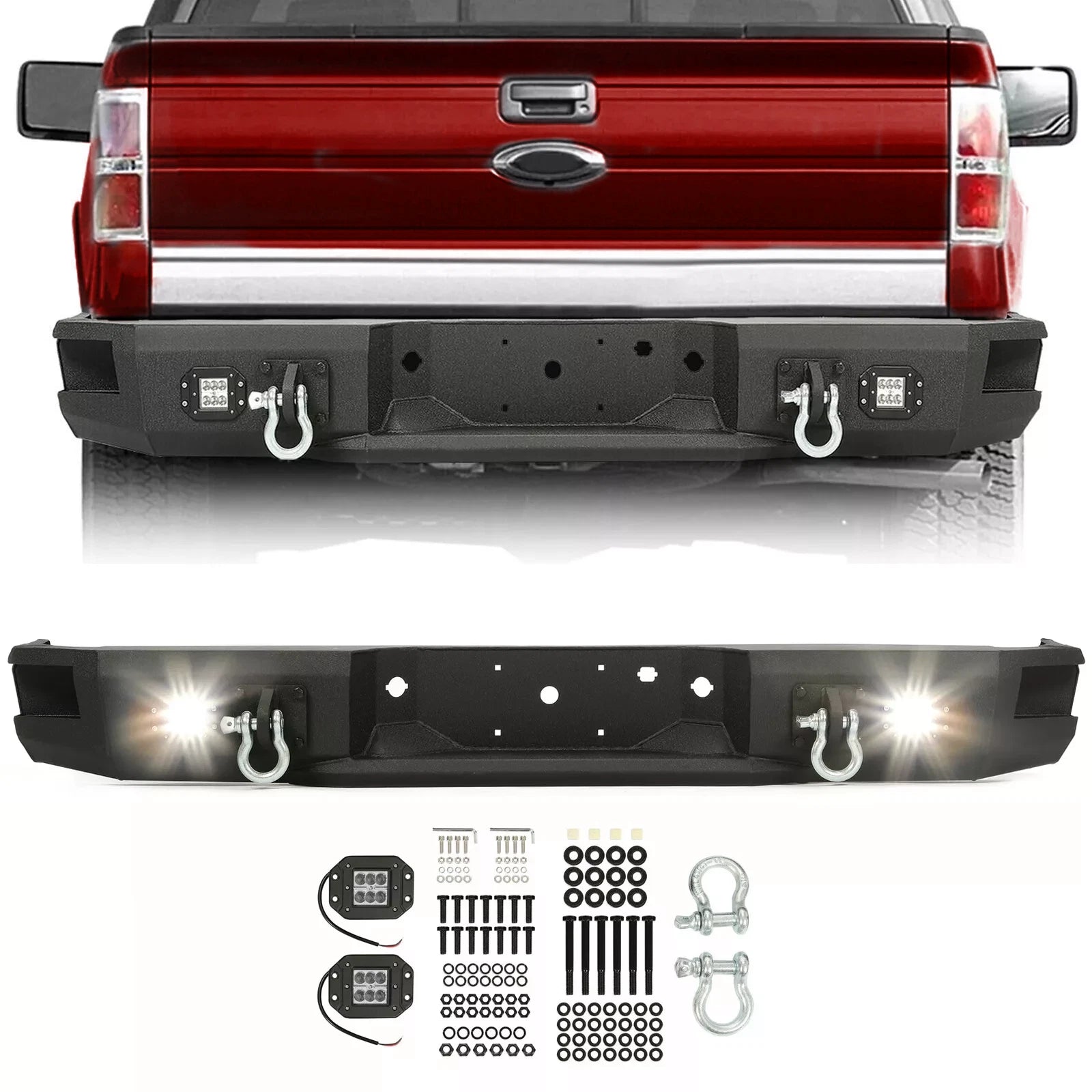 Complete Rear Steel Bumper for Ford F150 (2009–2014)