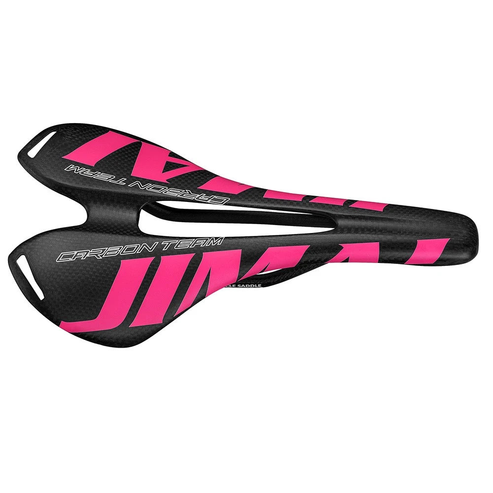 Bicycle Seat Saddle for Mountain Road Bike (Carbon Fiber, Pink)