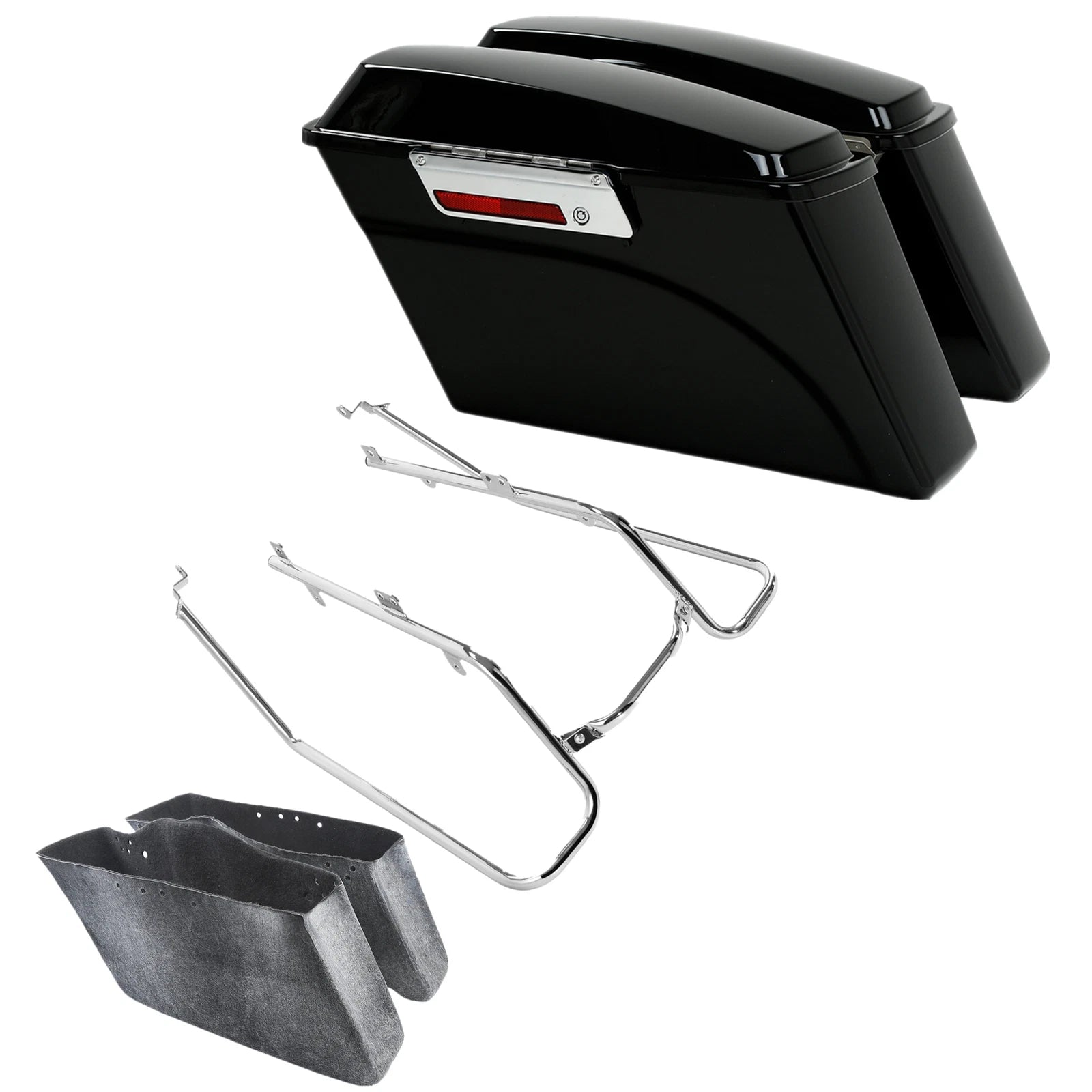 Hard Saddlebags & Conversion Bracket Kit for Harley Dyna FXDB FXDWG FLD (2008–2017)