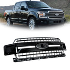 Front Upper Bumper Grille for Ford F-150 XL XLT (2018–2020) Glossy Black