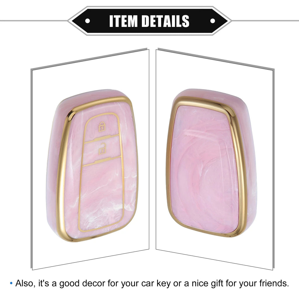 2X Smart Key Fob Cover Case for Toyota Prius (2006–2022) TPU Pink