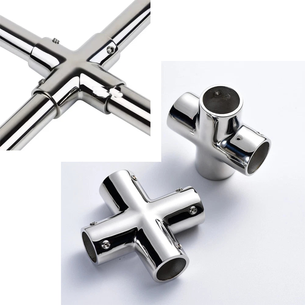 Stainless Steel 316 Four Way Cross Pipe Connector for Marine Applications