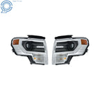Headlight Pair for Ford F150 (2013-2014) - Projector, Electroplated, HID