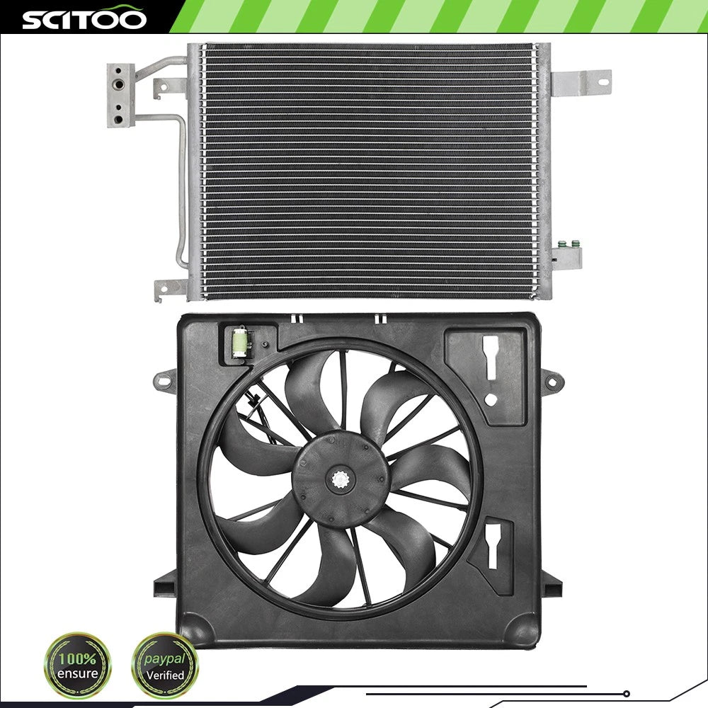 A/C Condenser and Cooling Fan Kit for Jeep Wrangler (2007–2011)