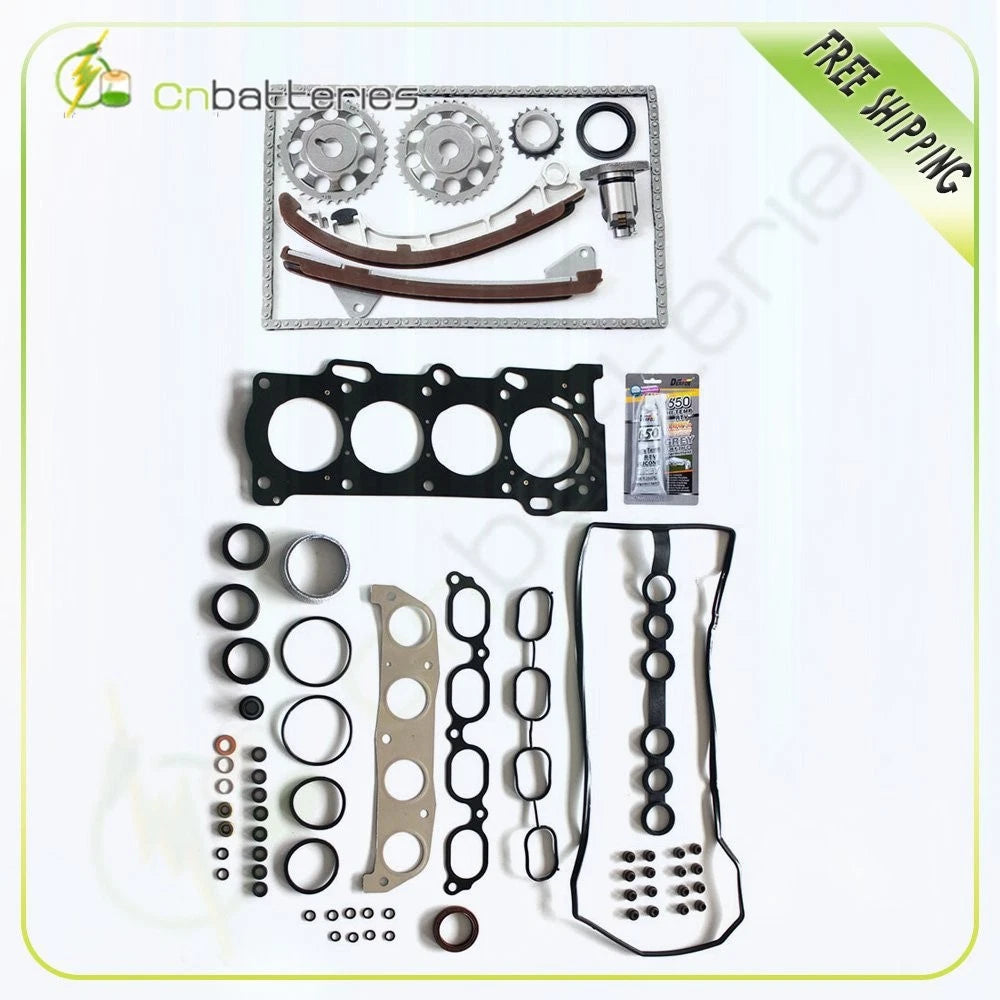 Head Gasket Set with Timing Chain Kit for Toyota Corolla, Chevrolet Prizm (1998–1999)