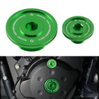 Aluminum Engine Cover Caps for Kawasaki KLR650 (1987–2024) - Green