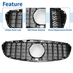 Front Upper Bumper Grille for Mercedes-Benz E200 (2014–2016) Black