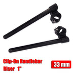 CNC 7/8" Clip-On Handlebars for Universal Cafe Racer (33mm Fork Tube)