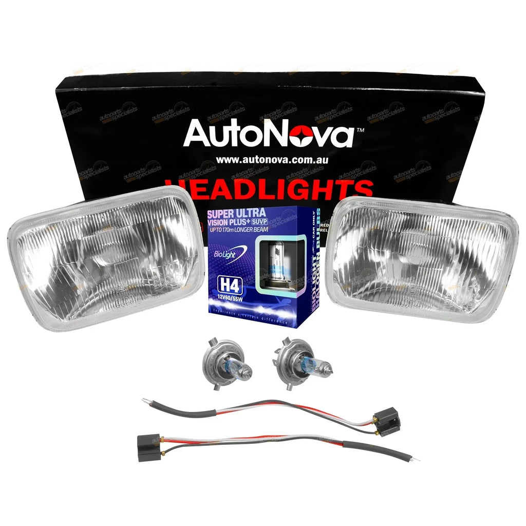 Rectangle Headlight Upgrade Kit  Lamps H4 Conversion Light
