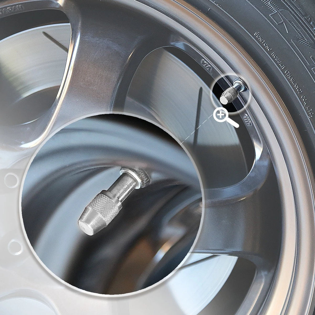 Set of 4 Silver Aluminum Tire Stem Caps for Universal Vehicles (2010–2023)
