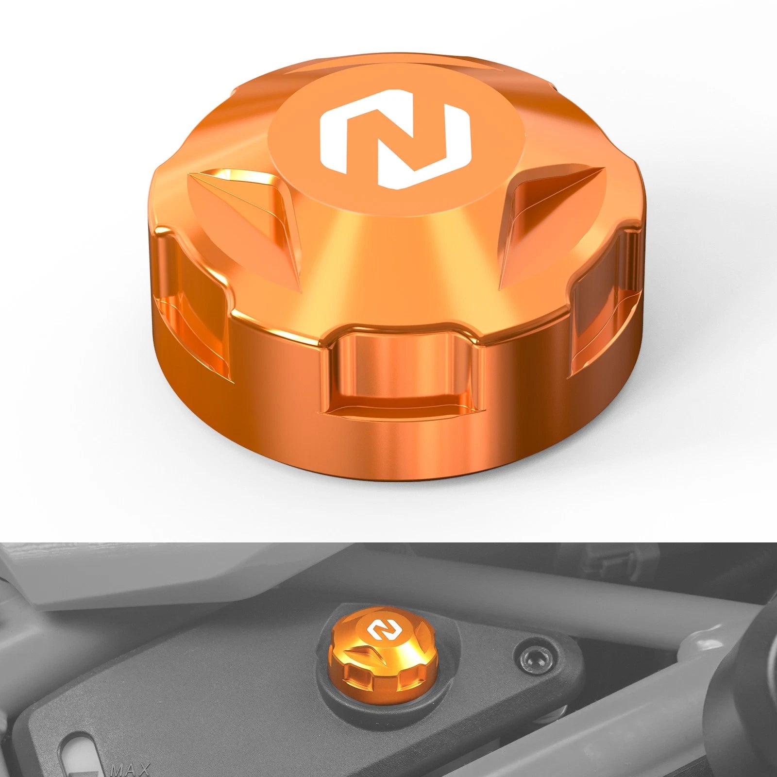 NICECNC Orange Cooling Reservoir Tank Cover Cap for KTM 250 Duke 390 Duke (2024)