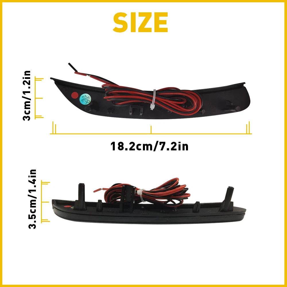Set of 2 Smoked Lens Rear Bumper Side Marker Lights for Chrysler 200 (2015–2017)