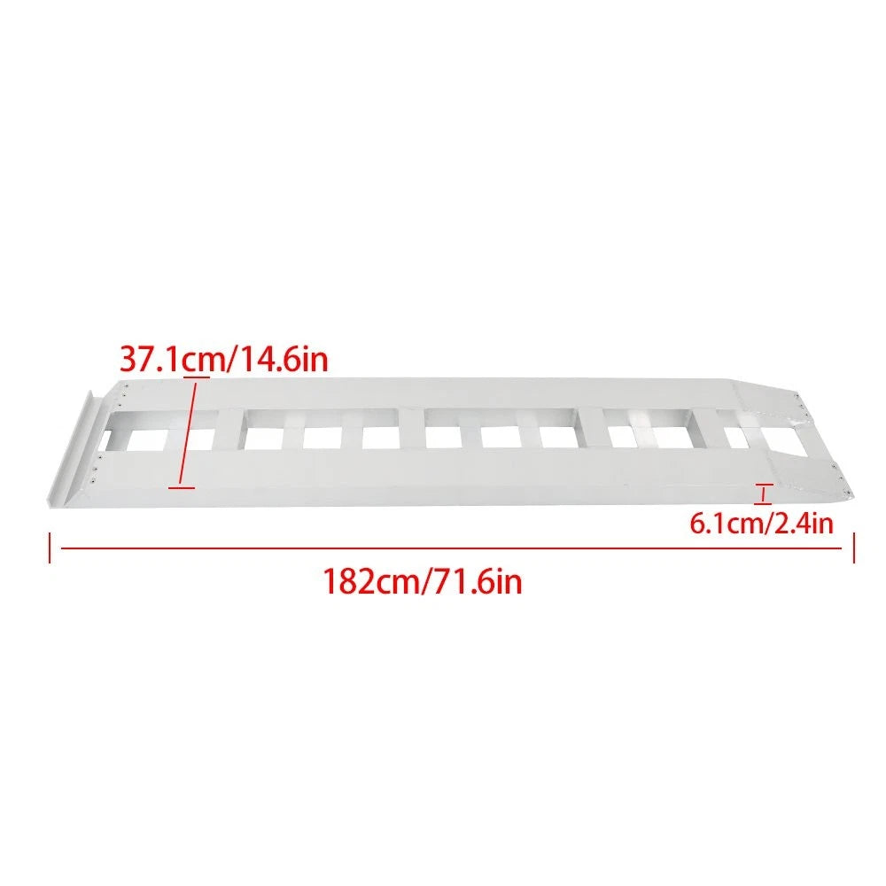 2X 72" x 14" Aluminum Car Trailer Ramps Hook End 6500Lbs Capacity
