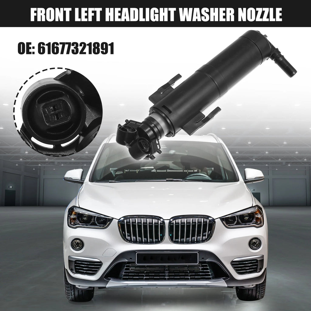 Front Left Auto Headlight Washer Nozzle for BMW X1 (2013–2015) No.61677321891