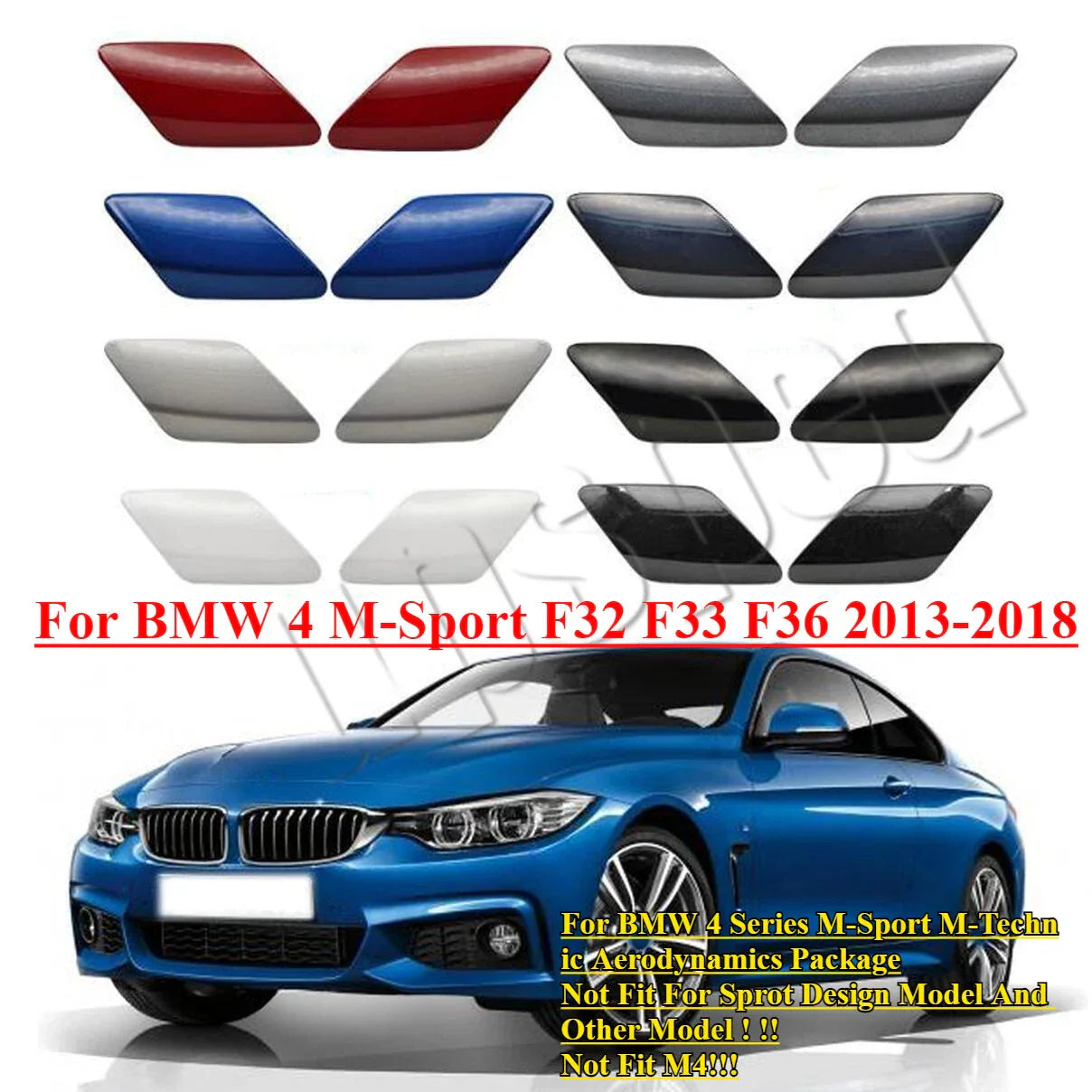 Front Bumper Headlight Washer Cover Cap for BMW 4 M-Sport (2013–2018)