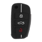 Car Key Case for Audi A1 (2010–2018) - Black White Line, 3 Buttons