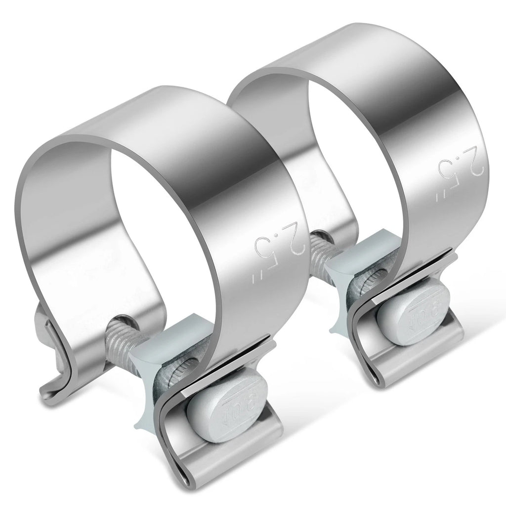 2X 2.5" OD Exhaust Clamp Muffler Pipe Sleeve Coupler for Universal