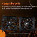 2X Radiator Cooling Fan for Hyundai Accent 1.6L (2007–2011) 253800M10 977300M000