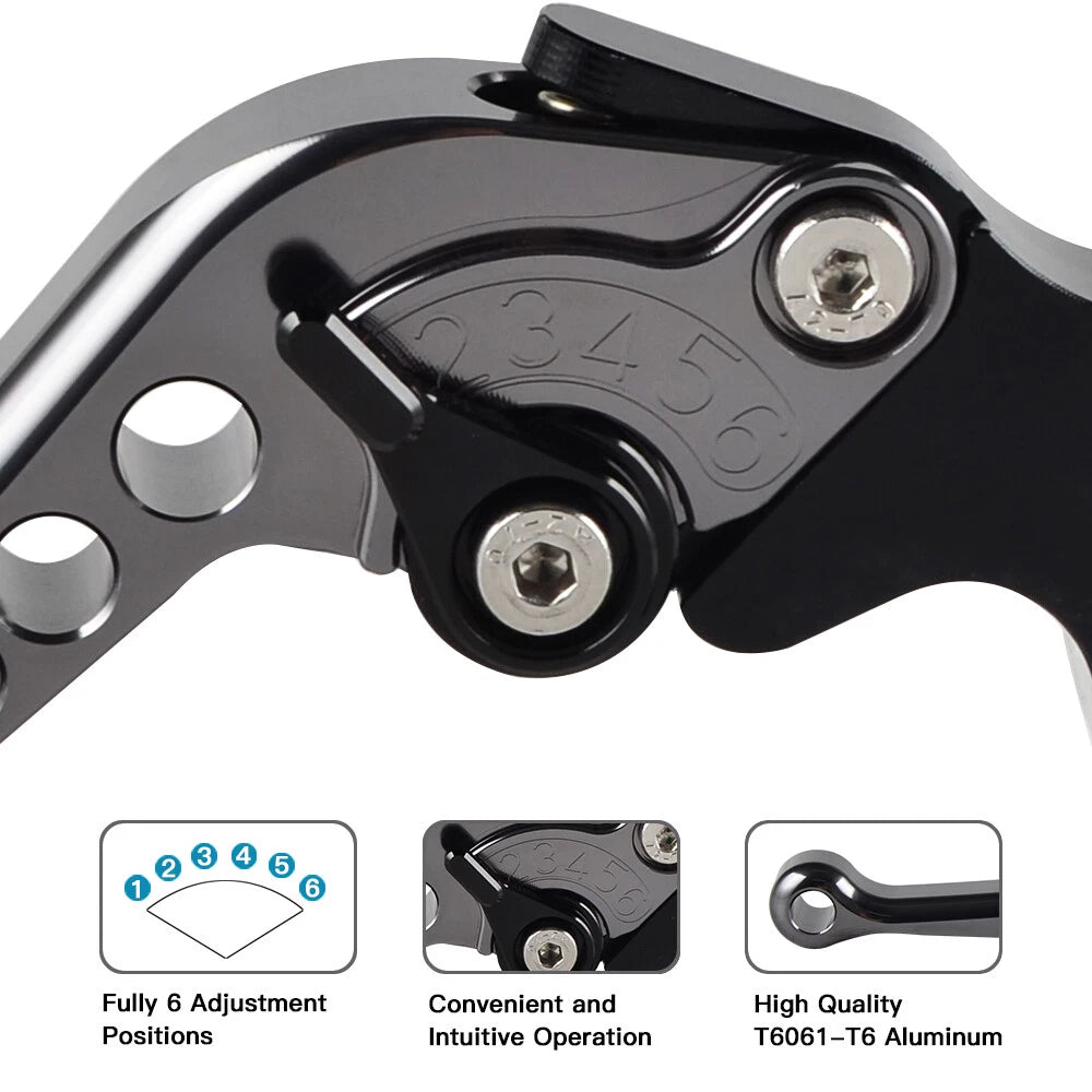 Short Blue Brake Clutch Levers for Yamaha WR125X WR125R (2009–2014)