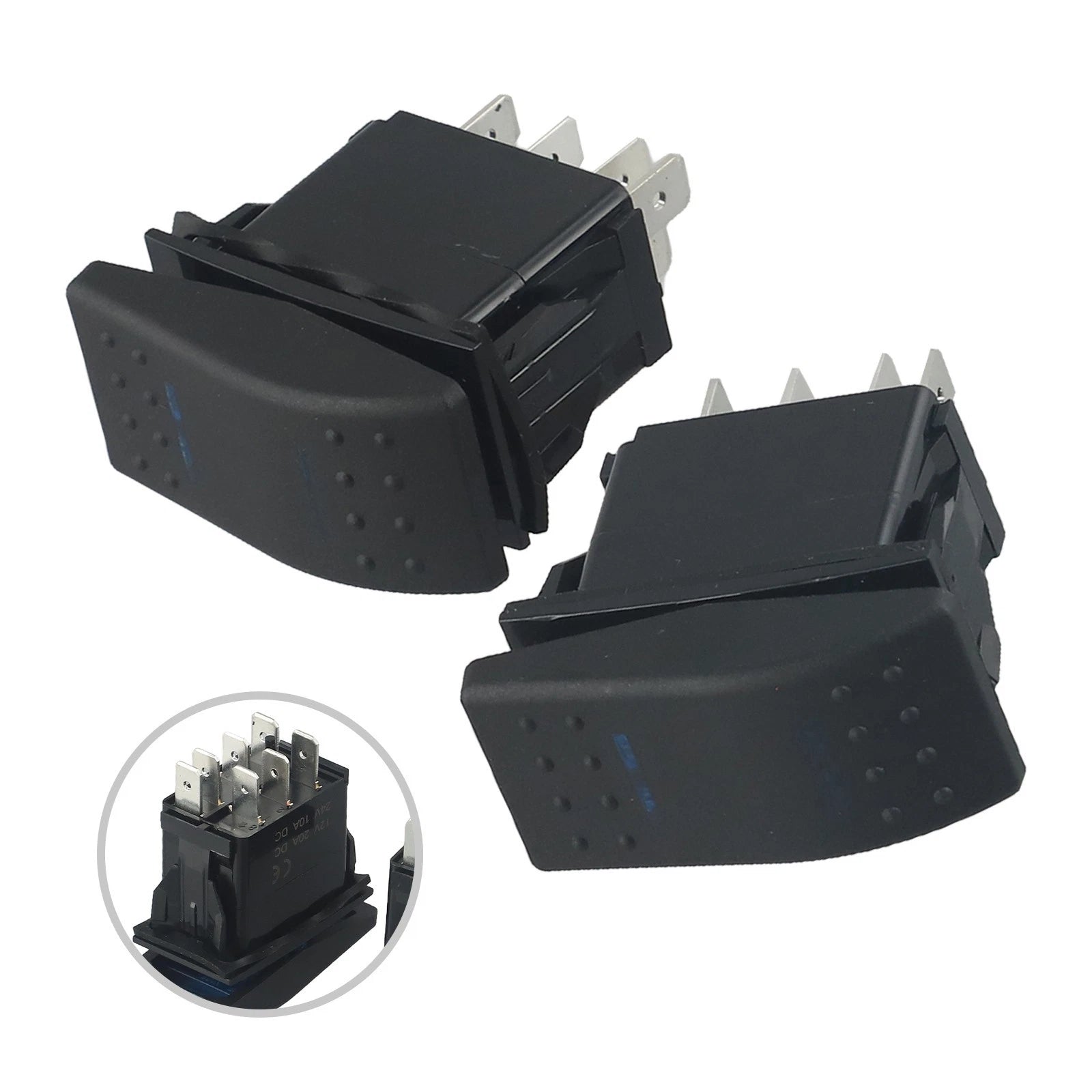 Blue LED Momentary DPDT Switch 12V 20A for Automotive Applications