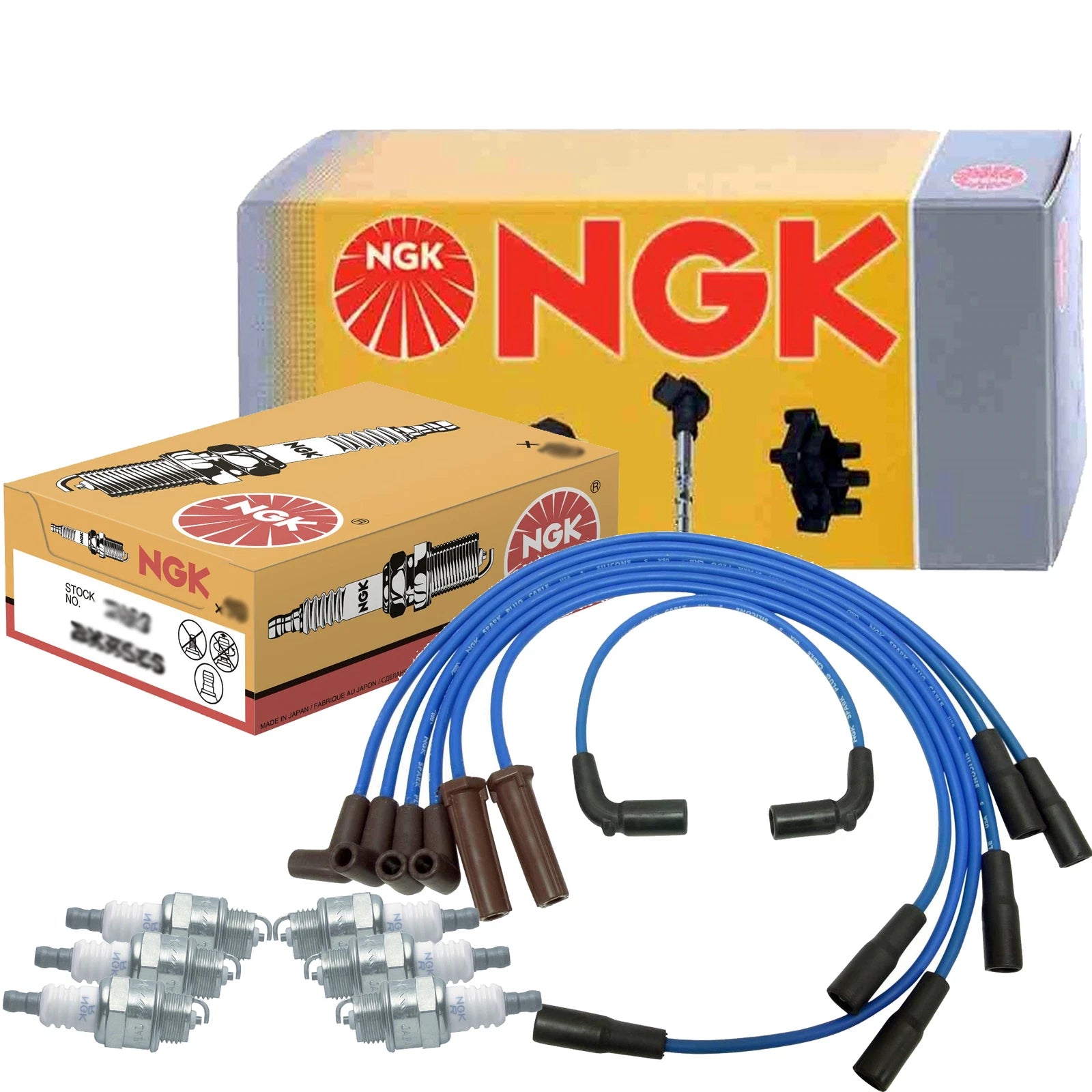 Set of 6 NGK Spark Plugs & Wires for Chevy GMC Isuzu Oldsmobile 4.3 V6