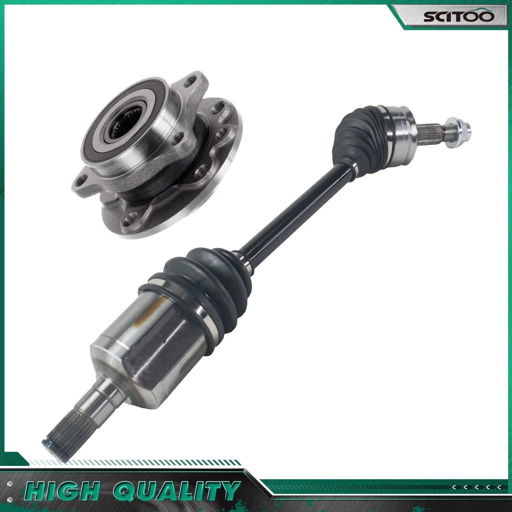 Front Left CV Axle Shaft + Wheel Hub Bearing for Dodge Dart (2013–2016)