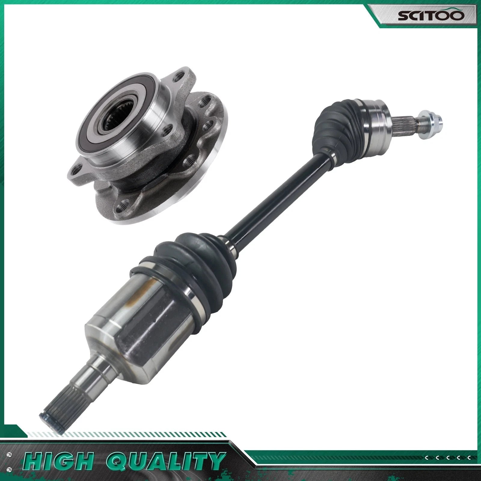 Front Left CV Axle Shaft + Wheel Hub Bearing for Dodge Dart (2013–2016)