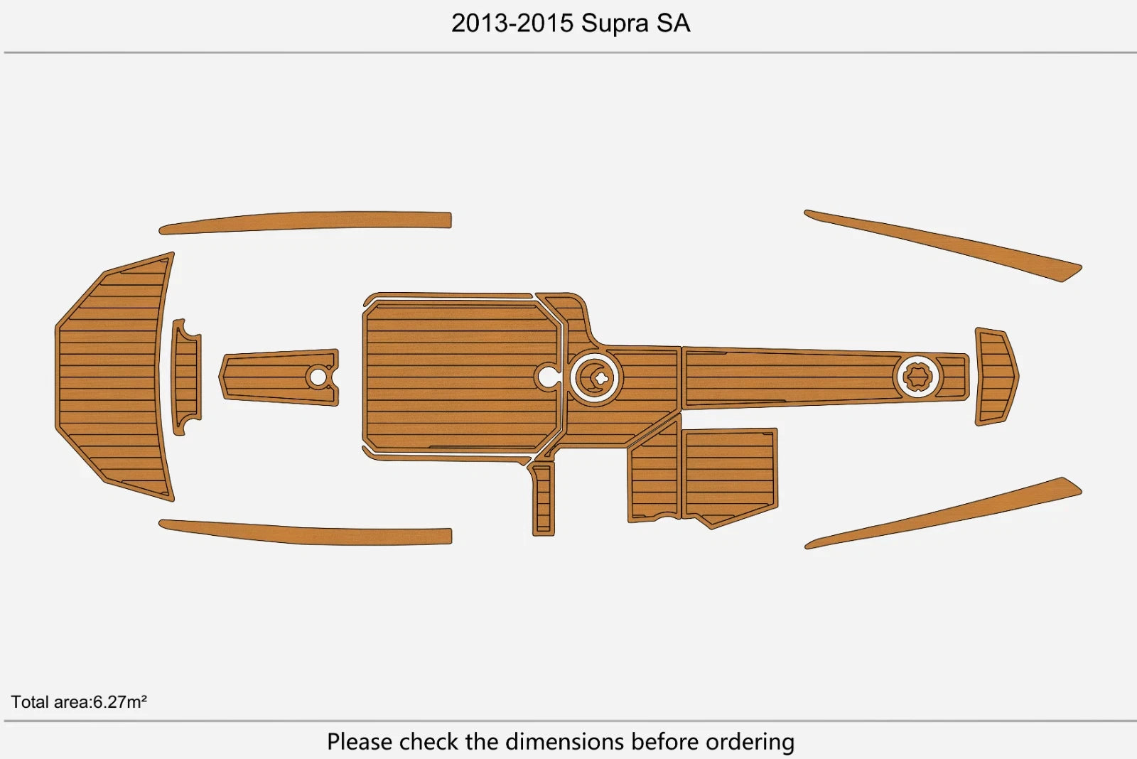 EVA Foam Teak Deck Flooring Mat for 2015 Supra SA Swim Platform Cockpit