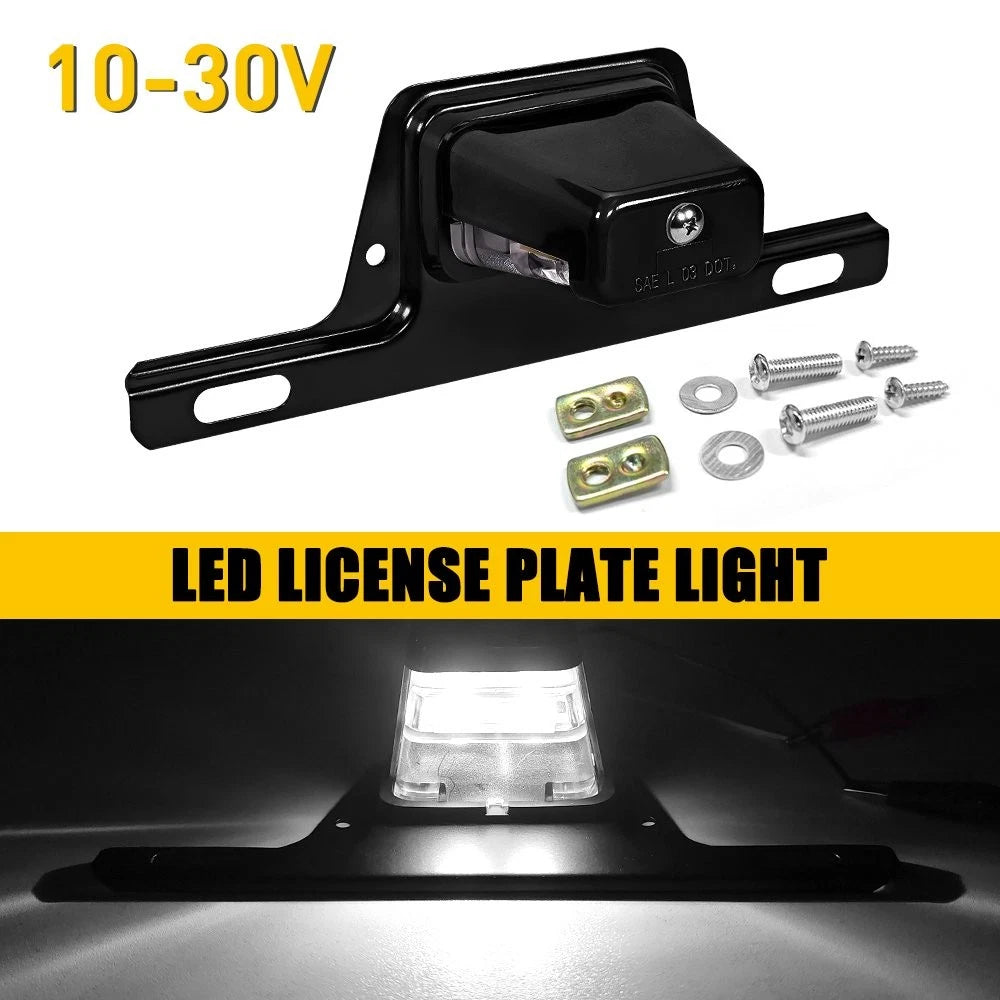 LED Trailer Light Plate Bracket Mount for RV Boat Truck (Universal 12V)