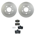 Hella Rear Rotors & Low-Met Disc Brake Pad Kit for Audi 200, 5000, A8 Quattro
