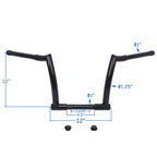 12" Rise Black Mini Ape Chiseled Handlebar for Harley Dyna Softail Touring