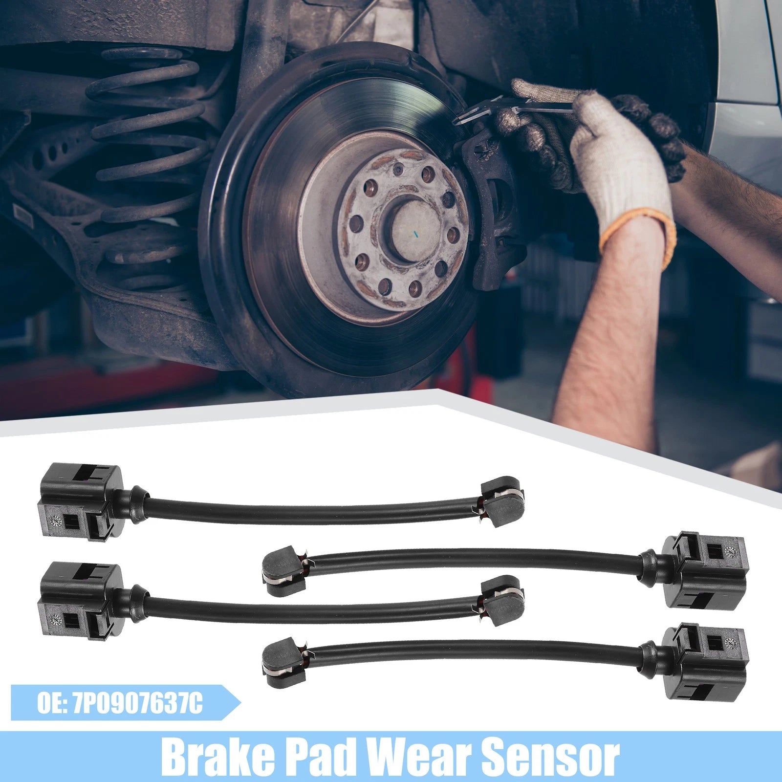 Set of 4 Rear Brake Pad Sensors for Volkswagen Touareg (2004–2010) 786527118809
