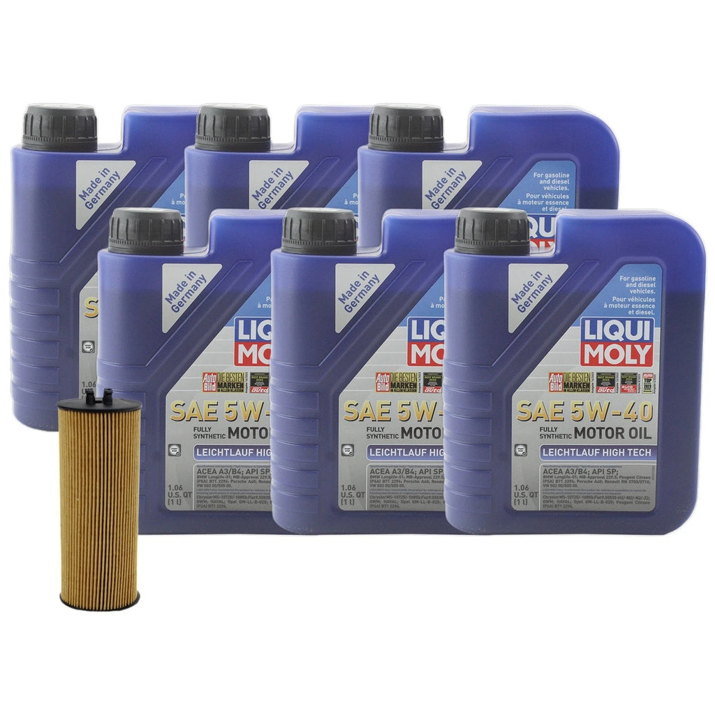 6L Liqui Moly Leichtlauf High Tech 5W40 Engine Oil Change Kit for C117 X156