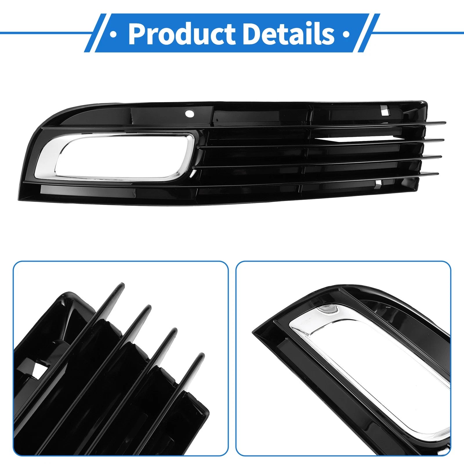 1pc Fog Light Grill for Audi A8 D3 (2008–2010) No. 4E0807681AN ABS