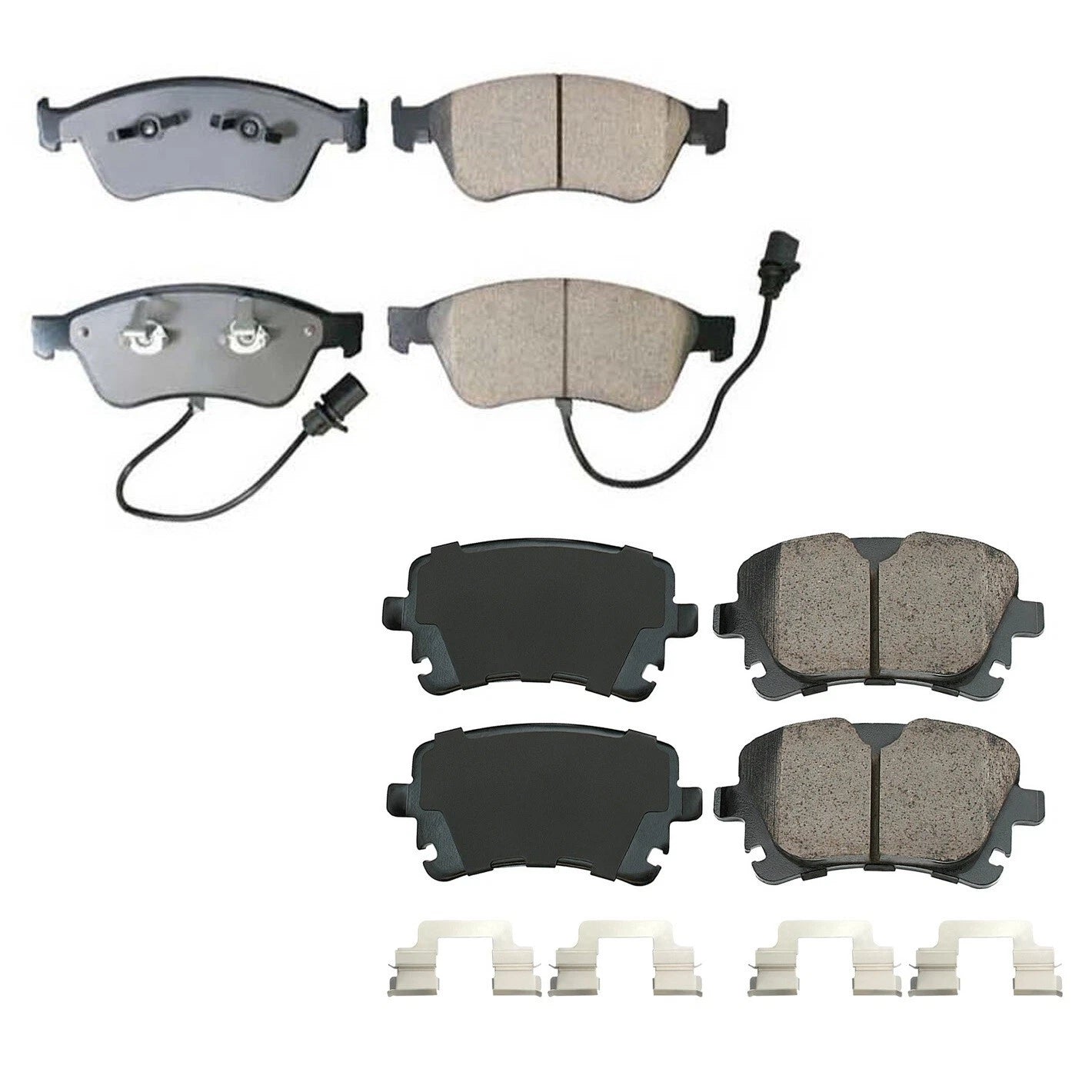 Set of 4 Akebono Euro Ceramic Brake Pads for Audi A8 Quattro S6 S8