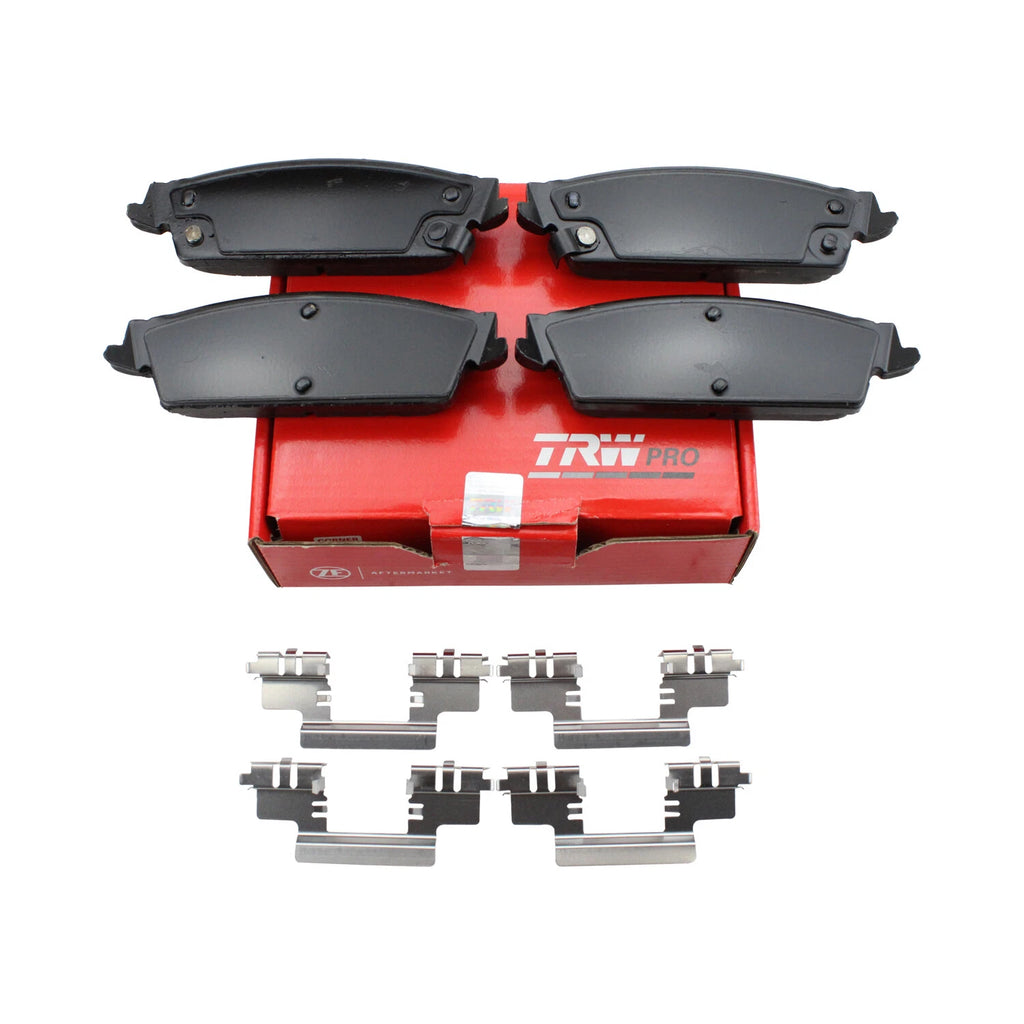Set of 4 TRW Pro Rear Ceramic Slotted Brake Pads for Cadillac Chevy GMC