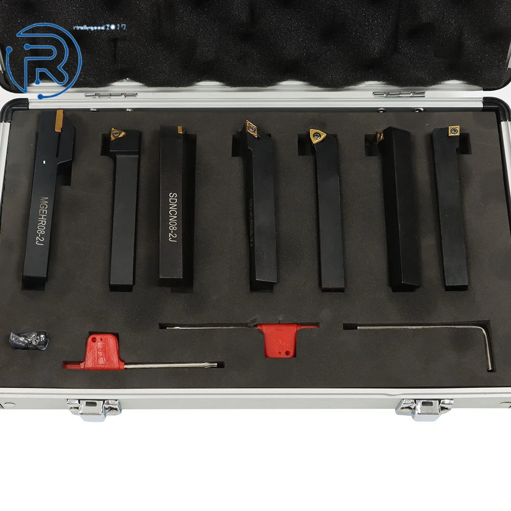 7 Pack 1/2'' Indexable Carbide Turning Tool Set for Lathe (US)