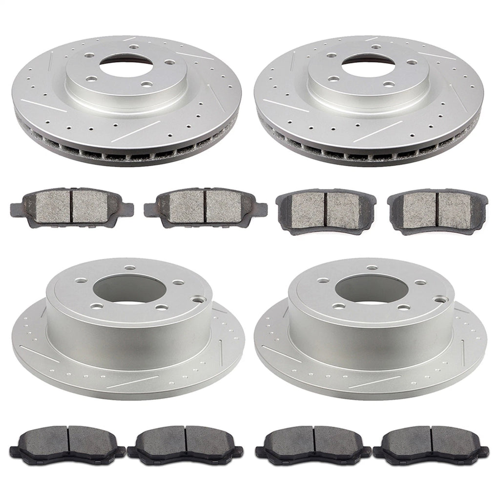 Set of 4 Brake Pads and Rotors for Jeep Compass (2007–2017) 295mm Drilled