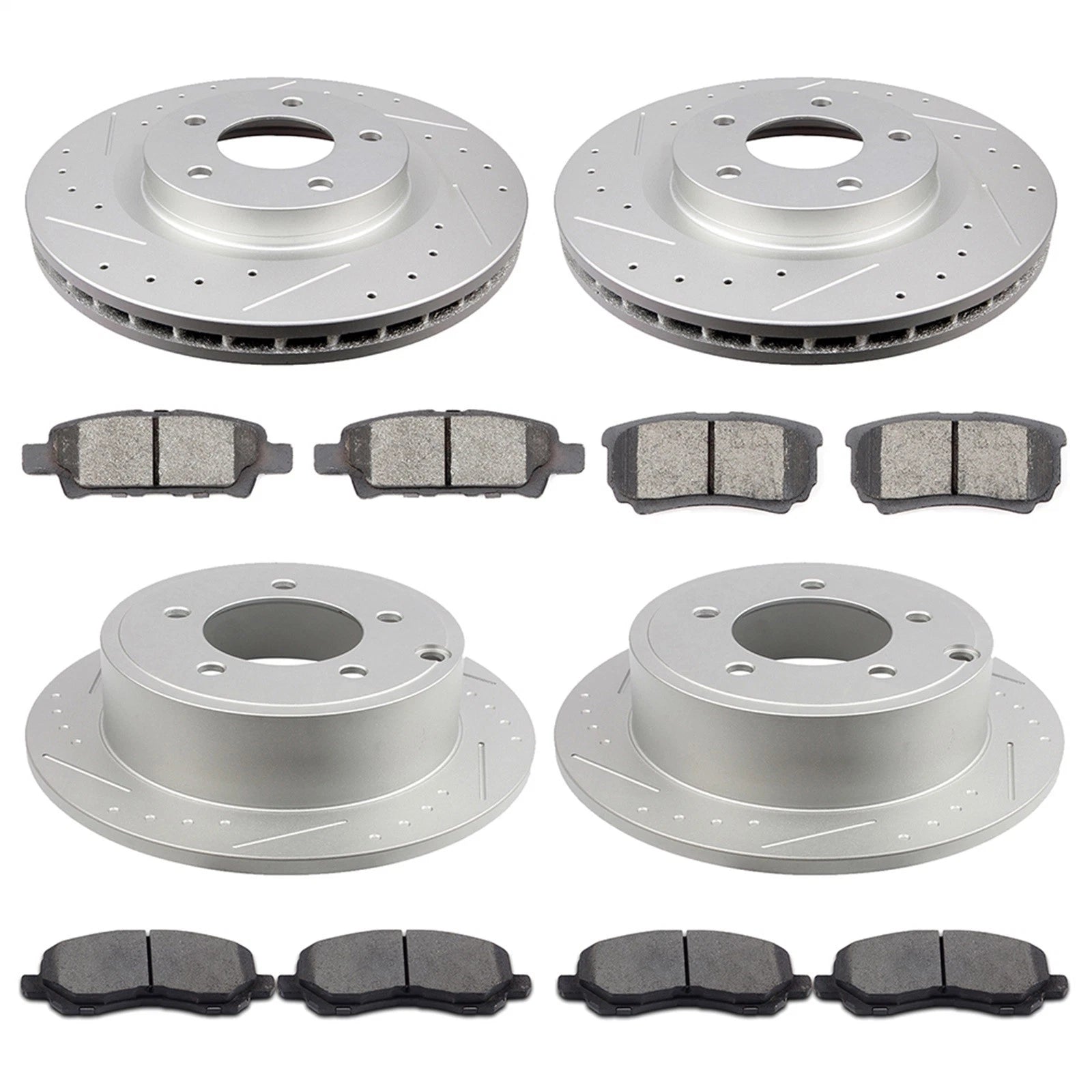 Set of 4 Brake Pads and Rotors for Jeep Compass (2007–2017) 295mm Drilled