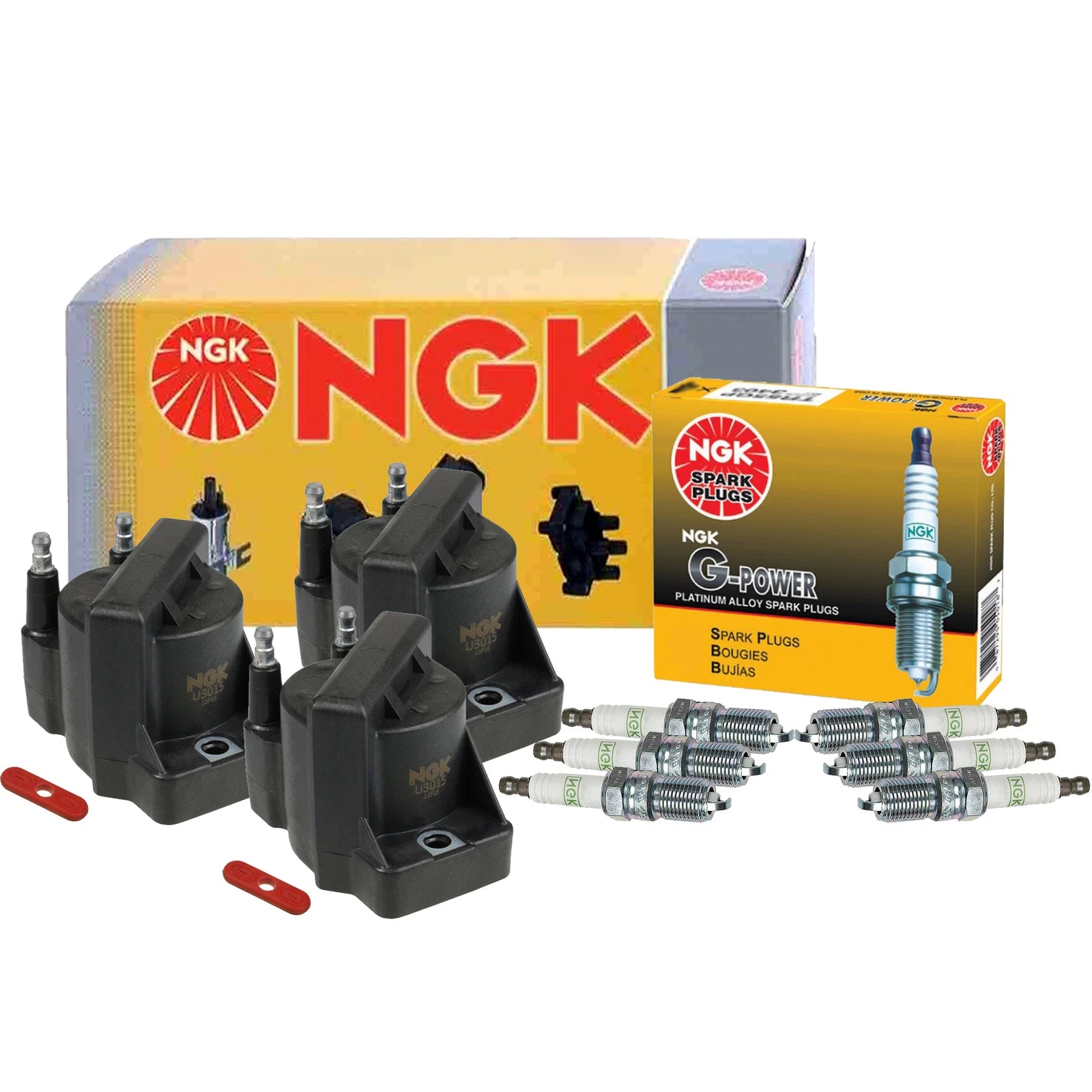 Set of 3 Ignition Coils & 6 G-Power Platinum Spark Plugs for Buick Chevy Pontiac