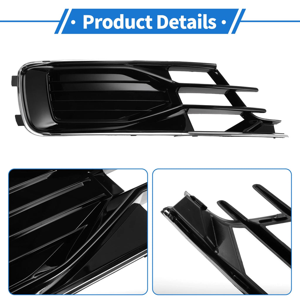 1 Pc Fog Light Grill for Audi A6 (2016–2018) No. 4G0807682AE Black