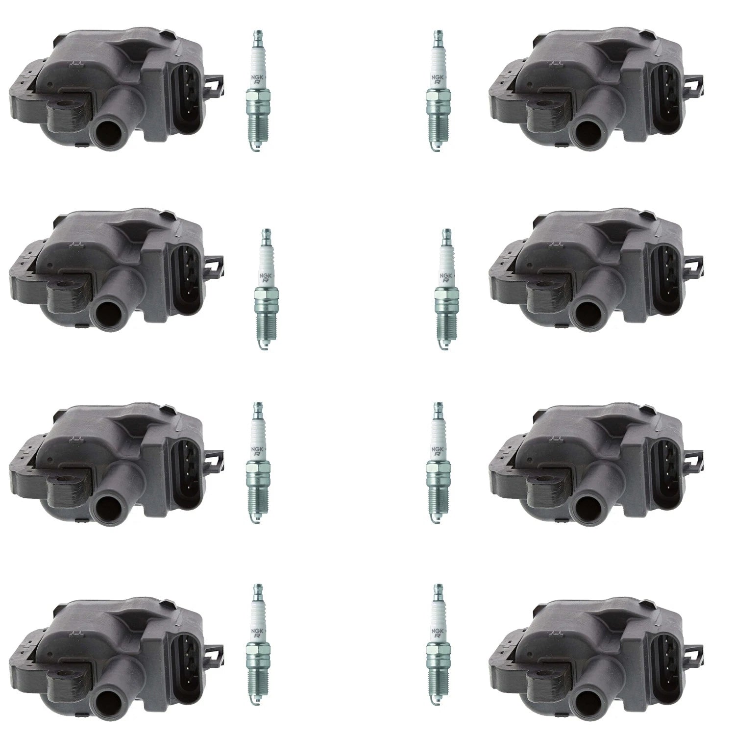 Set of 8 Ignition Coils & NGK Spark Plugs for GMC Sierra 3500 (2001–2007)