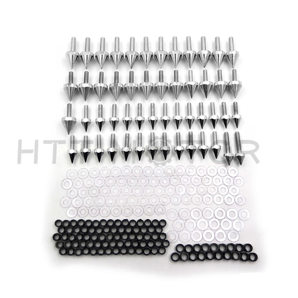 Complete Spike Fairing Bolt Kit for Yamaha YZF R6 (1999–2002) Silver