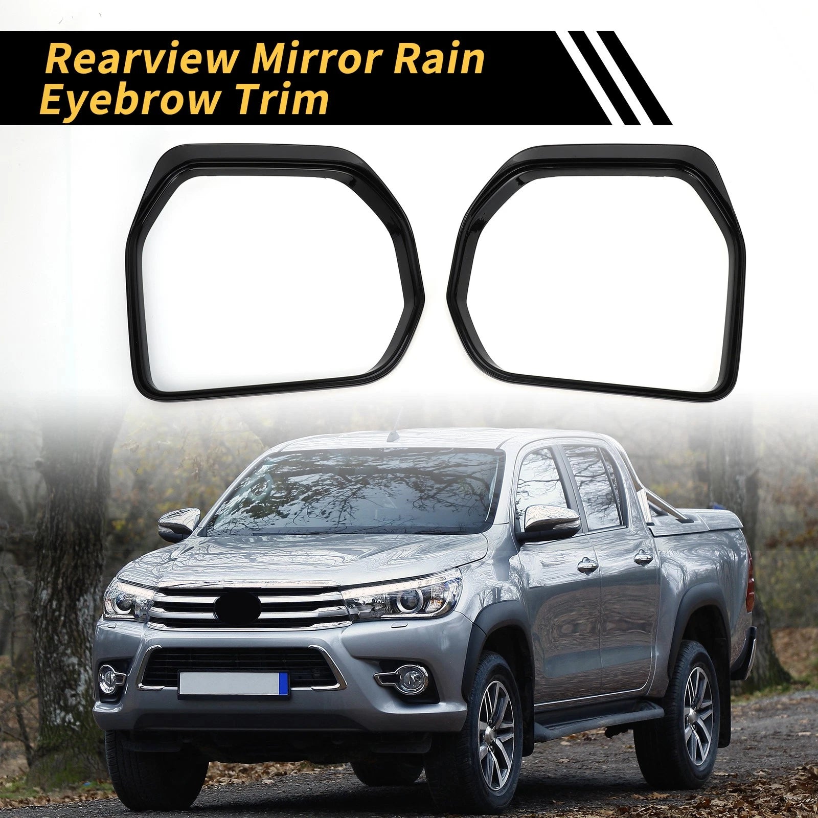 Pair Rearview Mirror Rain Eyebrow Trim for Toyota Tundra (2022–2024)