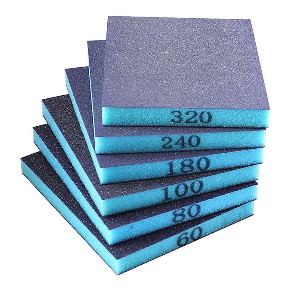 Set of 6 Sponge Sanding Pads Wet & Dry Abrasive Blocks for Craft and Polishing