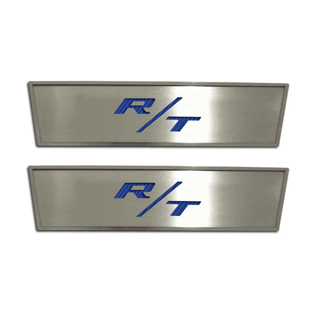 Door Badges Brushed Finish with R T Inlay for 2009–2014 Dodge Challenger