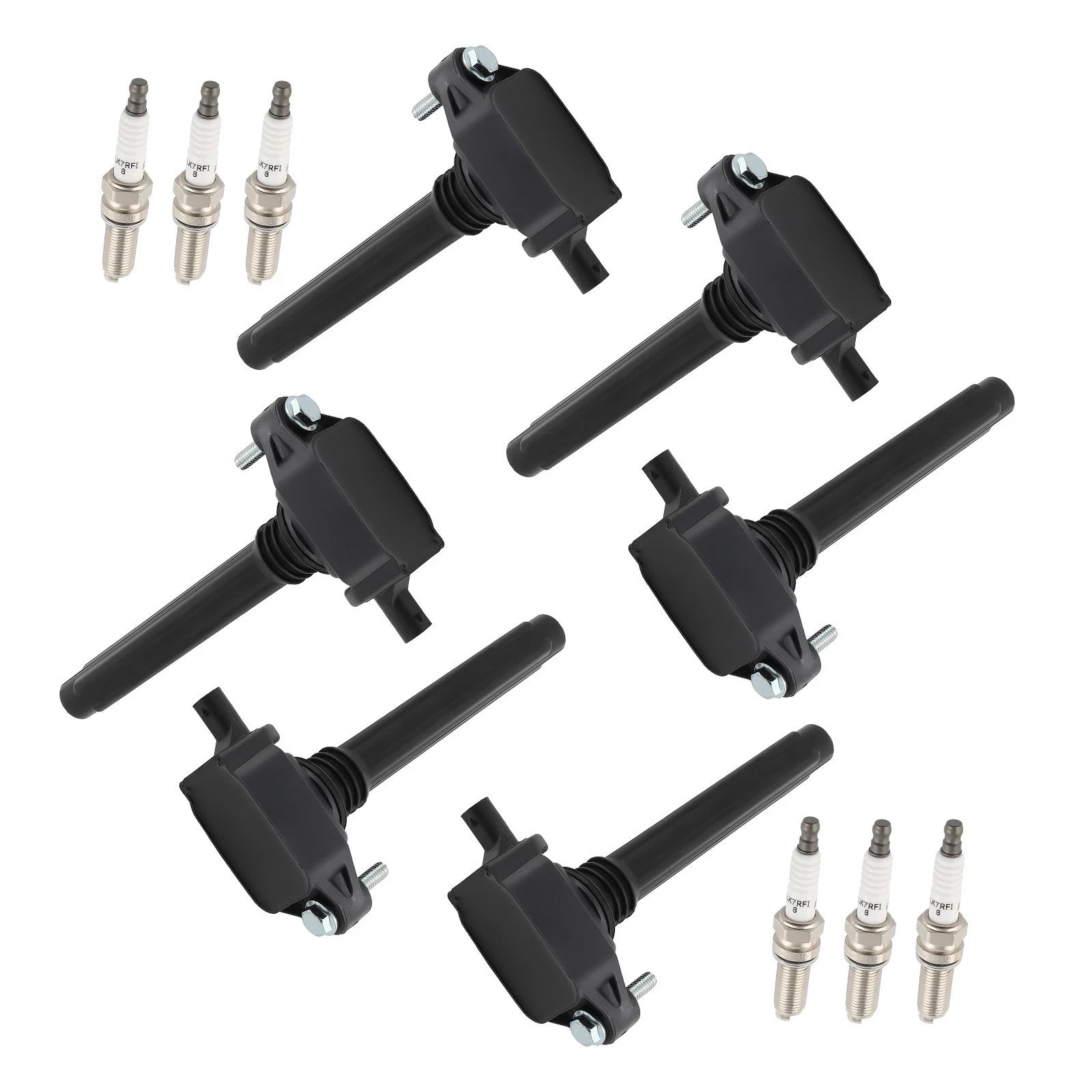 6PCS Ignition Coil & Spark Plug Set for Volkswagen Routan 3.6L V6 (2009–2010)