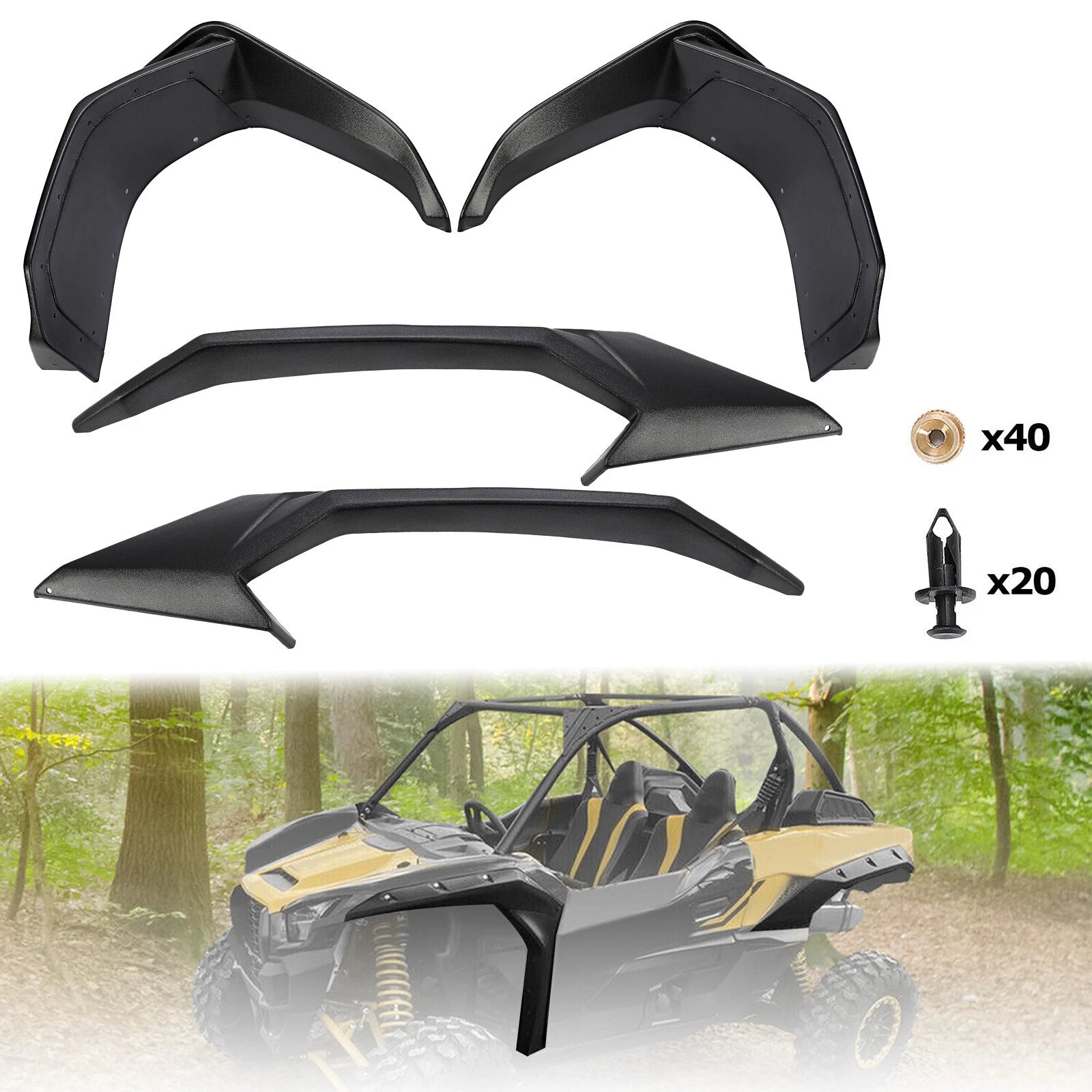 Set of 4 Fender Flares for Kawasaki Teryx KRX 1000 / KRX4 2020–2023